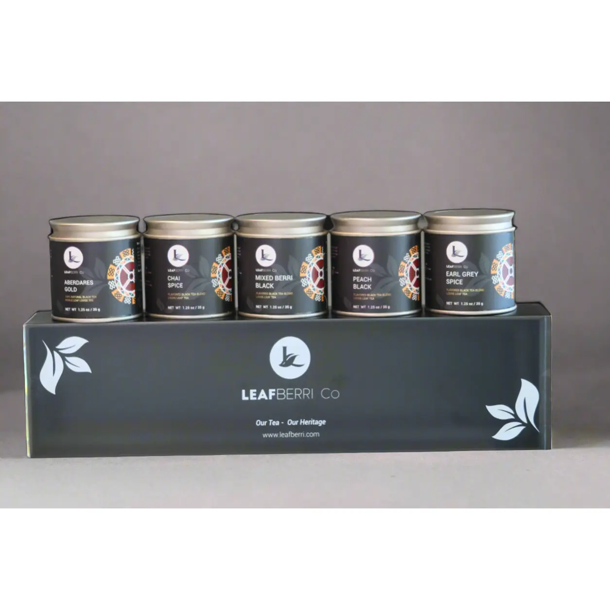 5 Can LEAFBERRI  Black Tea Sampler Box