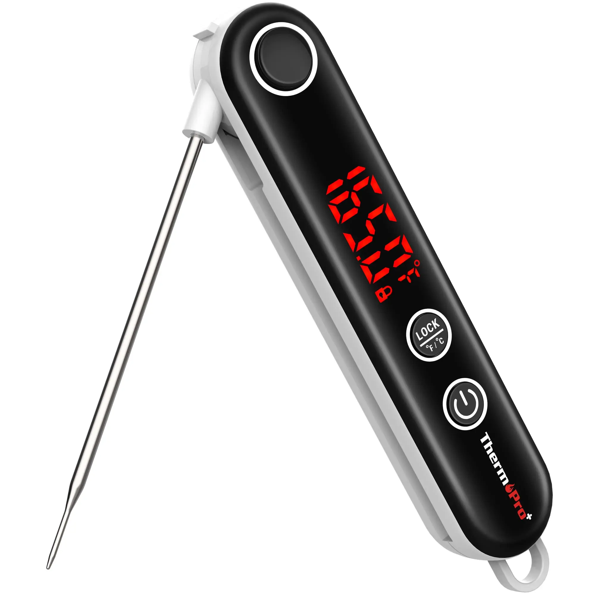 TempPro TP18S Ultra-Fast Thermocouple Digital Instant-Read Meat Thermometer – Stainless Steel Portable Kitchen Gadget, Measuring Utensil with Lock Function, Large Backlit Display, Hanging Design for Grilling, Kitchen Cooking, Kitchen Gadgets (TP18S)