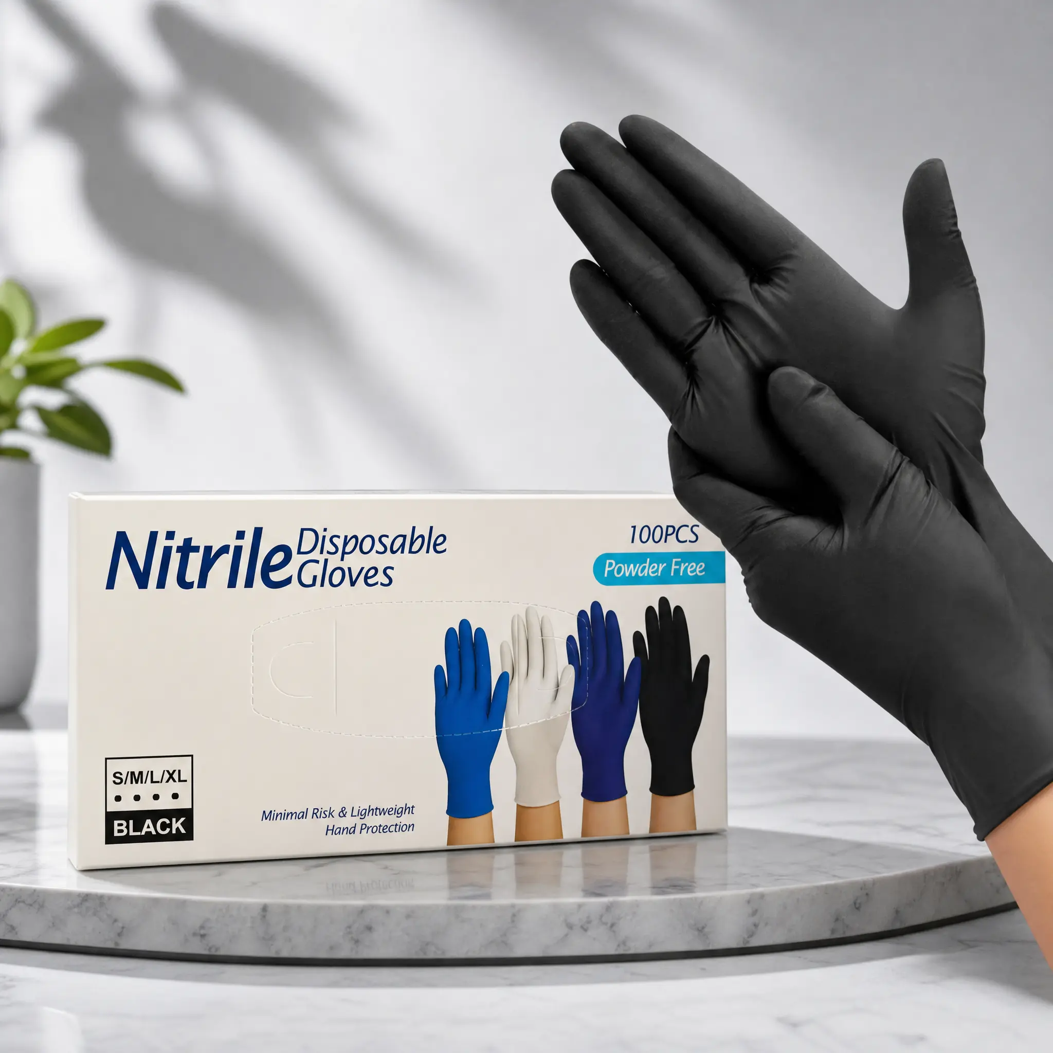 100pcs Heavy-Duty Nitrile Cleaning Gloves - Extra Duty, Non-Medical, Latex-Free, Odor-Free, Allergy-Safe Protective Gloves for Household, Bathroom Cleaning, Permanent Makeup