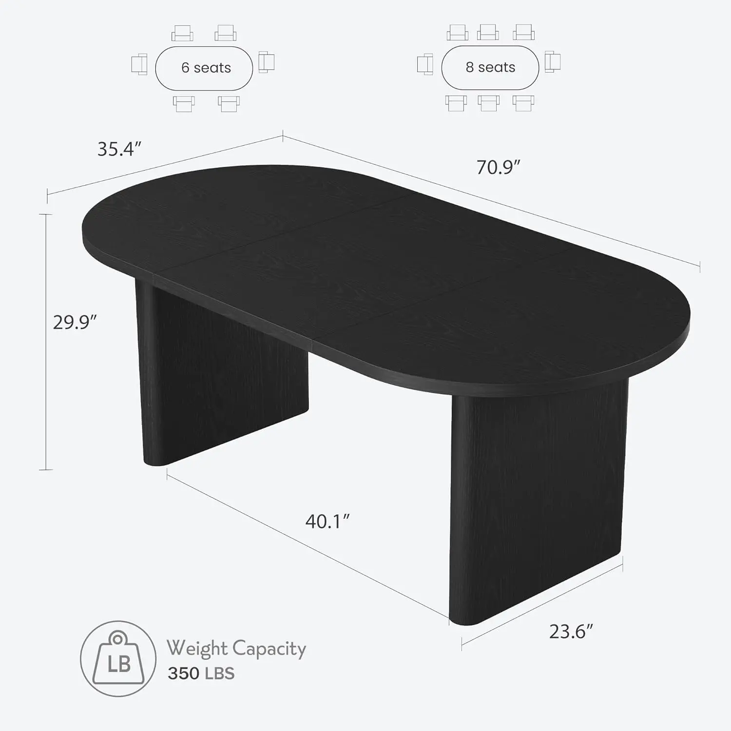 Oval Executive Desk, Large Computer Office Desk Workstation, Farmhouse Wooden Laptop Desk Study Writing Table Business Furniture for Home Office