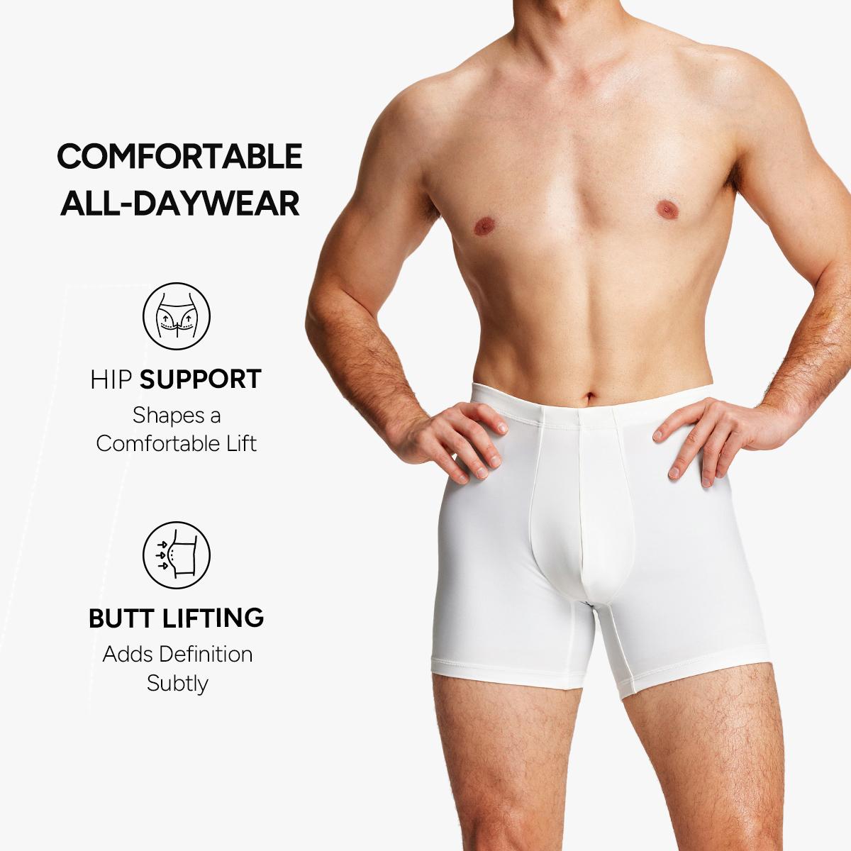 【Nebility】Men’s 3D Butt Lift Enhancing Padded Boxer Briefs with Removable Hip Pads, Seamless Compression Underwear, High Elastic Waistband, 4-Way Stretch Breathable Fabric for Tummy Control & Daily Support,Moisture-Wicking,Menswear, fathersdaygift