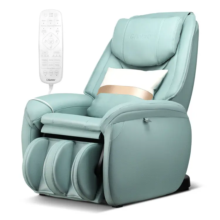 COSTWAY Recliner Chair, Zero Gravity Full Body Massage Chair with SL Track, Airbags, Foot Rollers, Shoulder Detection, Heating, Bluetooth, 8 Modes, Voice Control, Assembly-Free