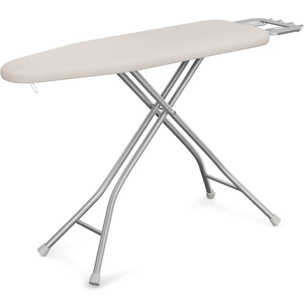 Costoffs Portable Metal Full-Size Ironing Board - Steel Washable & Removable Cover, 4-Leg Stability, Lightweight, Foldable, Height-Adjustable, 4-Layer Smooth Pad, Home Laundry Appliance Accessory for Laundry Rooms, Closets,dorm essentials,home essentials