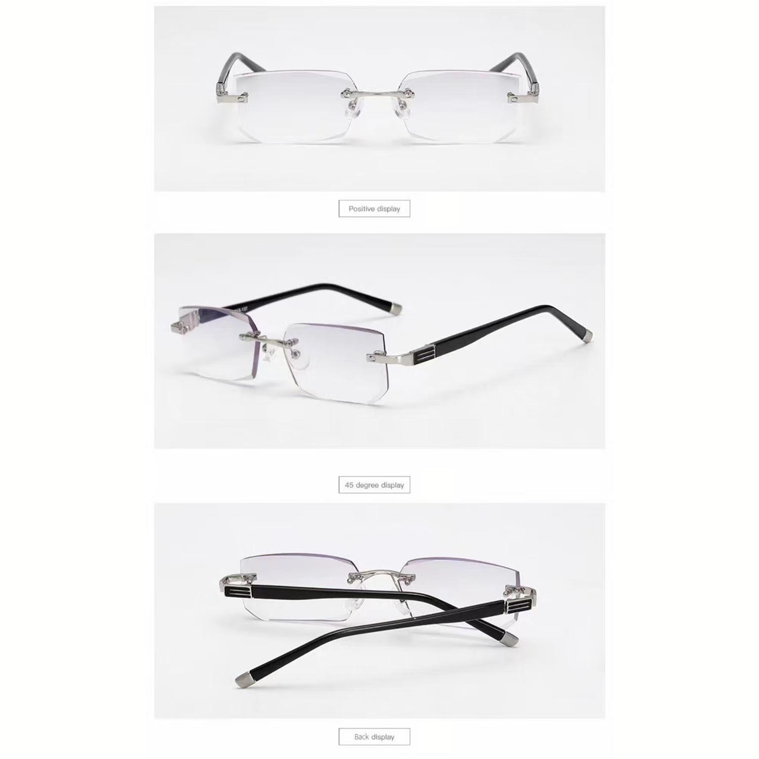 2-Pack HD Frameless Anti Blue Light Reading Glasses – Diamond Cut Edge, Anti-Fatigue & UV Protection, Unisex Eyewear for Computer Gaming & Daily Use 2-Pack HD Frameless Anti Blue Light Reading Glasses – Diamond Cut Edge, Anti-Fatigue & UV Protection, Unisex Eyewear for Computer Gaming & Daily Use