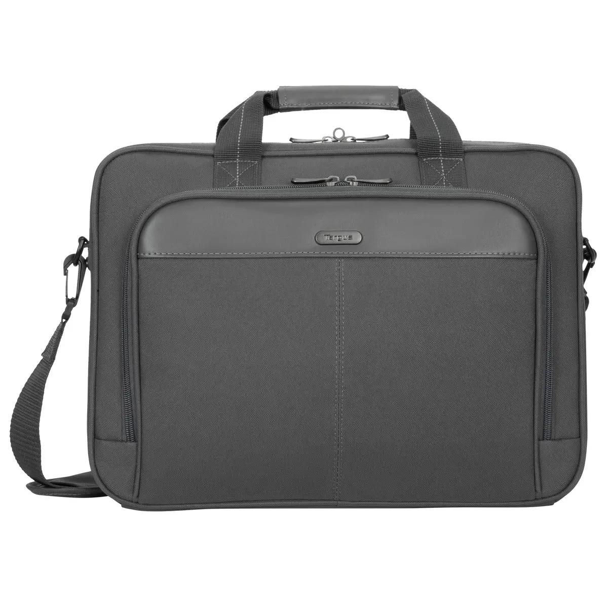 Targus Business Casual 15-16 in Slim Polyester Men’s Briefcase (TCT02704GL, Gray) - Adjustable Shoulder Strap, Rear Trolley Link, Secure File Storage, Padded Sleeves, Slim Profile