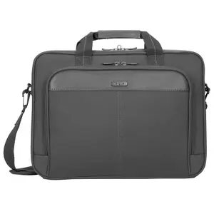 Targus 15-16” Classic Slim Briefcase with Shoulder Strap, Messenger Bag Fits Laptop - Gray (TCT02704GL)