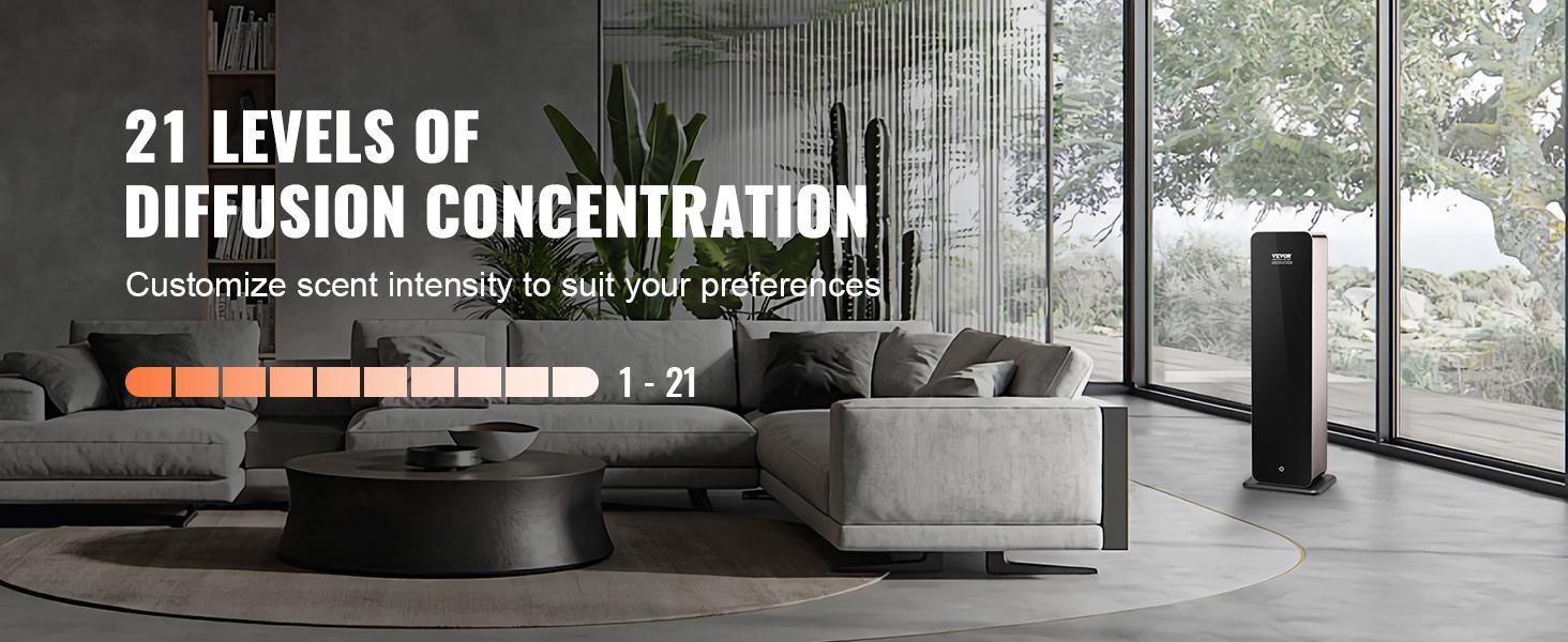 VEVOR Scent Air Machine,  950ml Bluetooth Smart Cold Air Diffuser, 3000sq.ft Waterless Essential Oil Scent Air Diffuser, Floor Standing Aromatherapy Machine for Large Room, Office, No complimentary incense