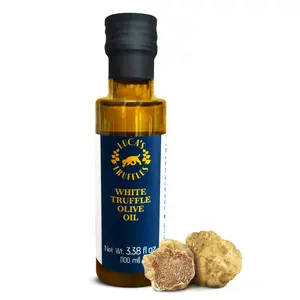 Luca's Truffles White Truffle Oil Infused - Premium Italian Extra Virgin Olive Oil - Non-GMO, Gluten-Free, Gourmet Oil for Cooking & Seasoning, 3.38 fl. oz (100 ml)