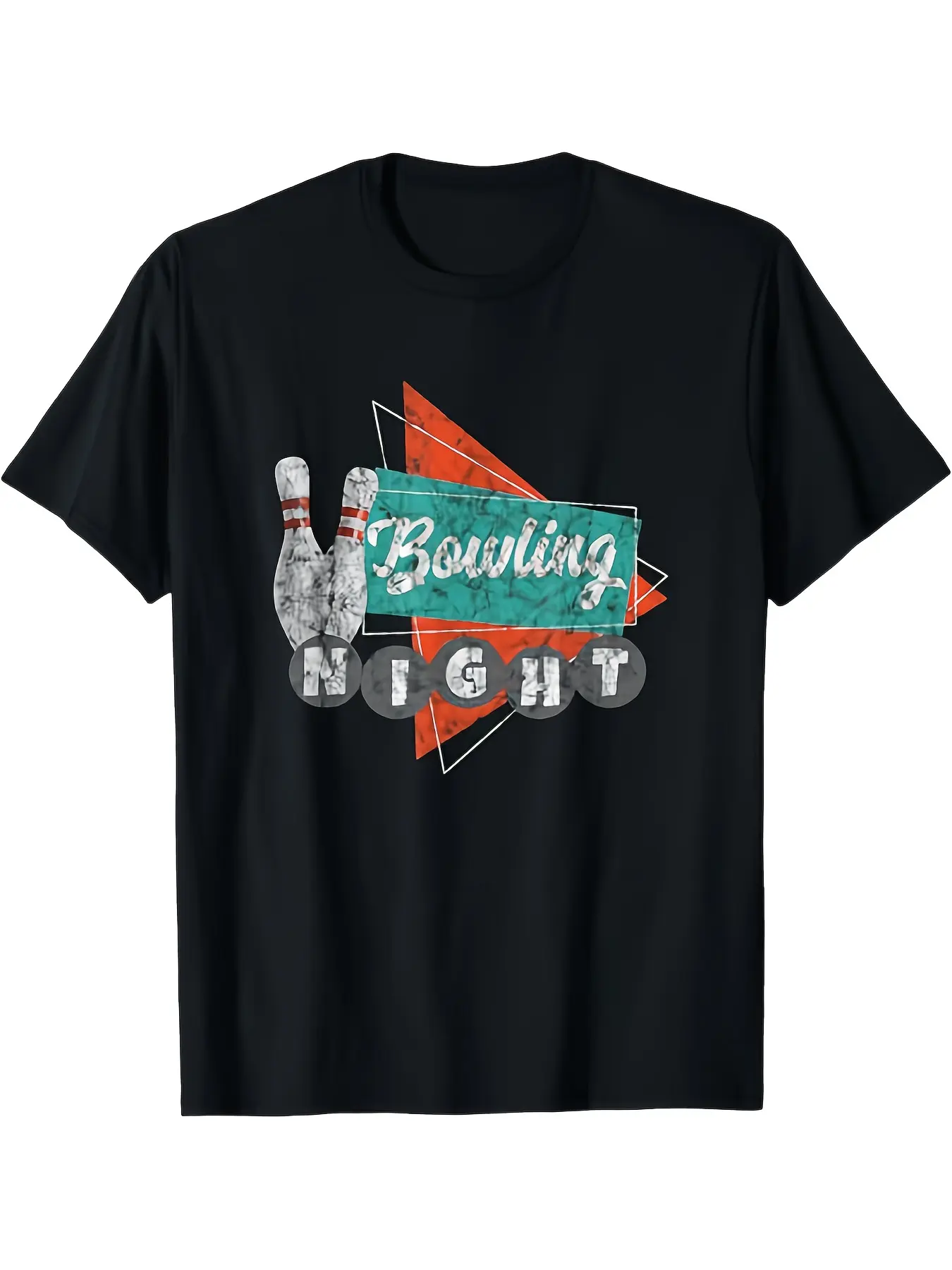 Men's  Women's Vintage Bowling Party T-Shirt - Sof unisex soft cotton short sleeve t shirt, vintage graphic casual tee for men women teens, perfect birthday holiday gift for camping travel gym daily street casual wear