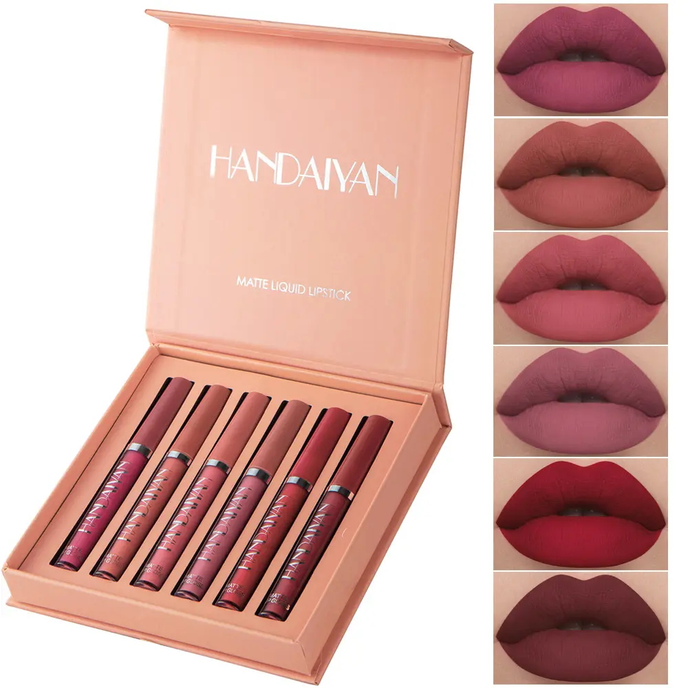 Long-lasting matte lip gloss set, 6 pieces per box, waterproof lip gloss, moisturizing matte lipstick, suitable for all occasions, lip gloss and lip color set, a great gift for girls, Christmas gift, Valentine’s Day gift.