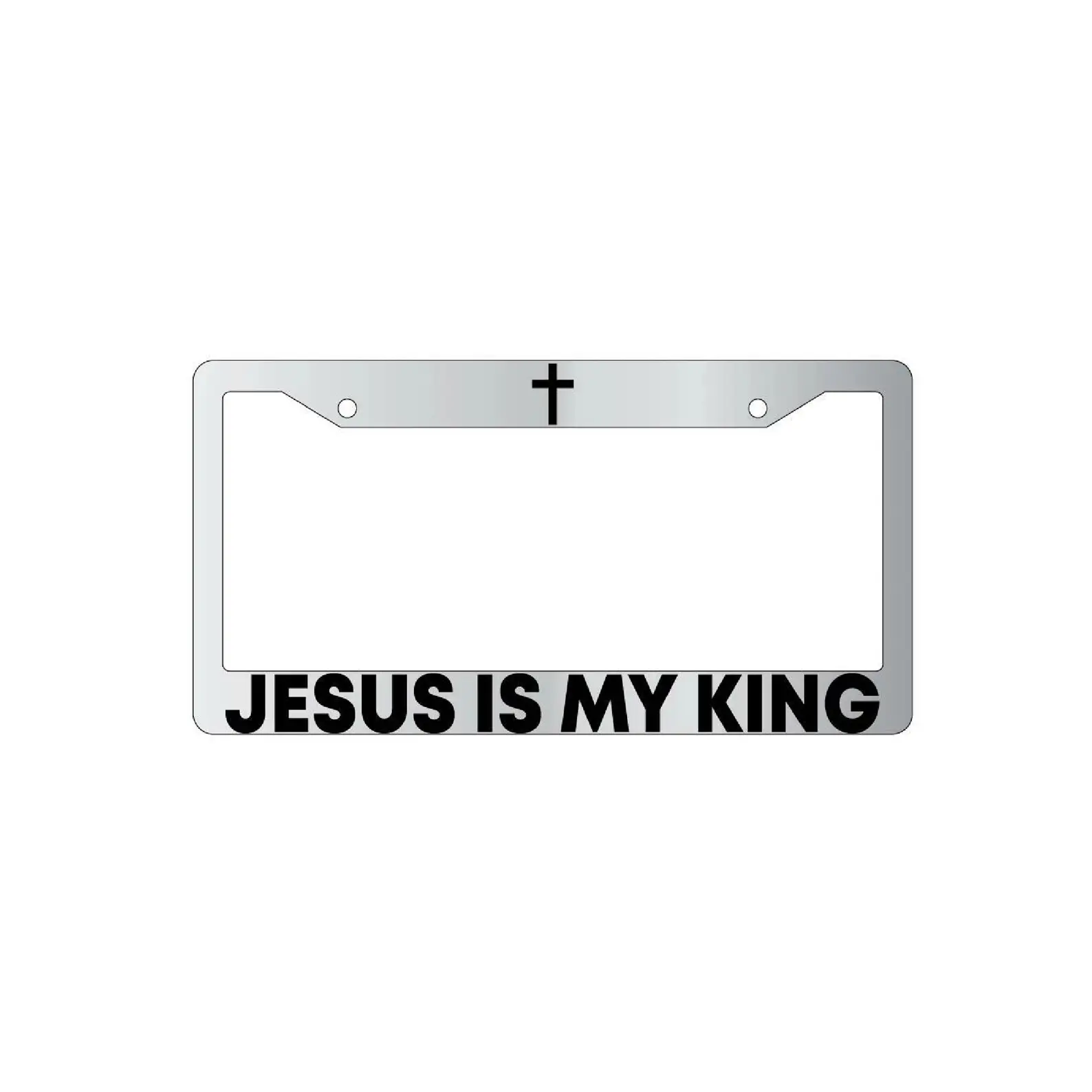 Jesus Is My King Chrome License Plate Frame