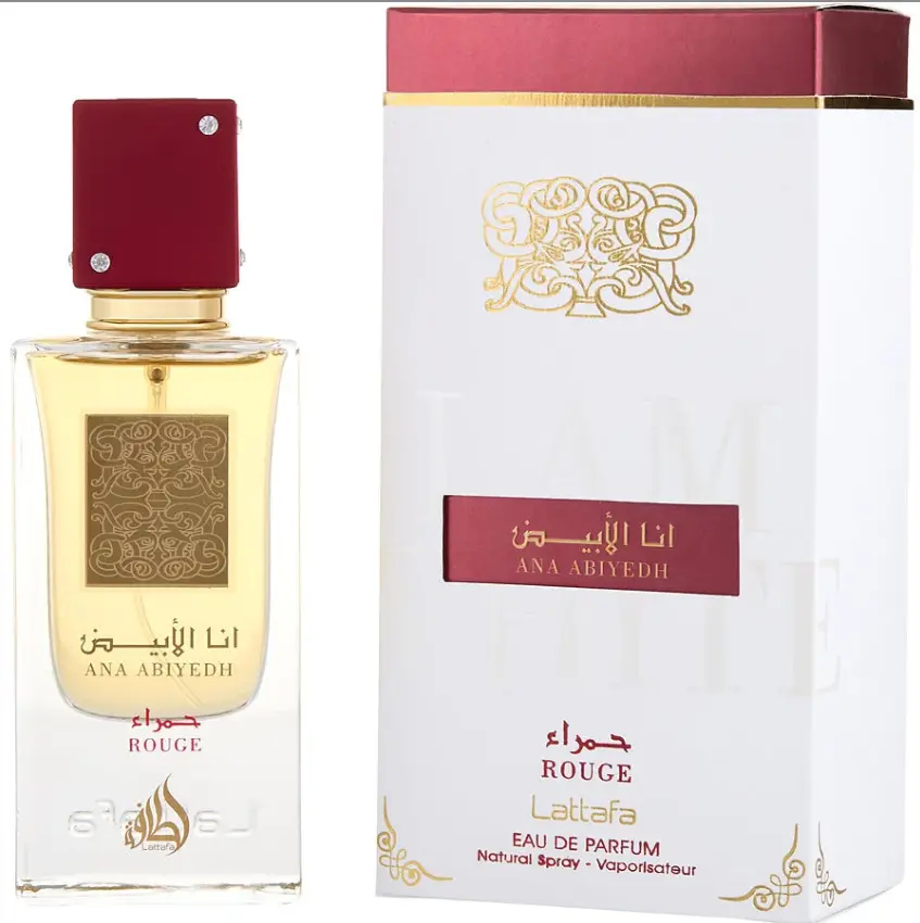 Lattafa Ana Abiyedh Rouge Perfume Spray, Captivating Unisex Fragrance with Citrus, Amber & Musk Notes, 60ml (2.04 fl oz), Captivating Fragrance, Fragrances Perfumes