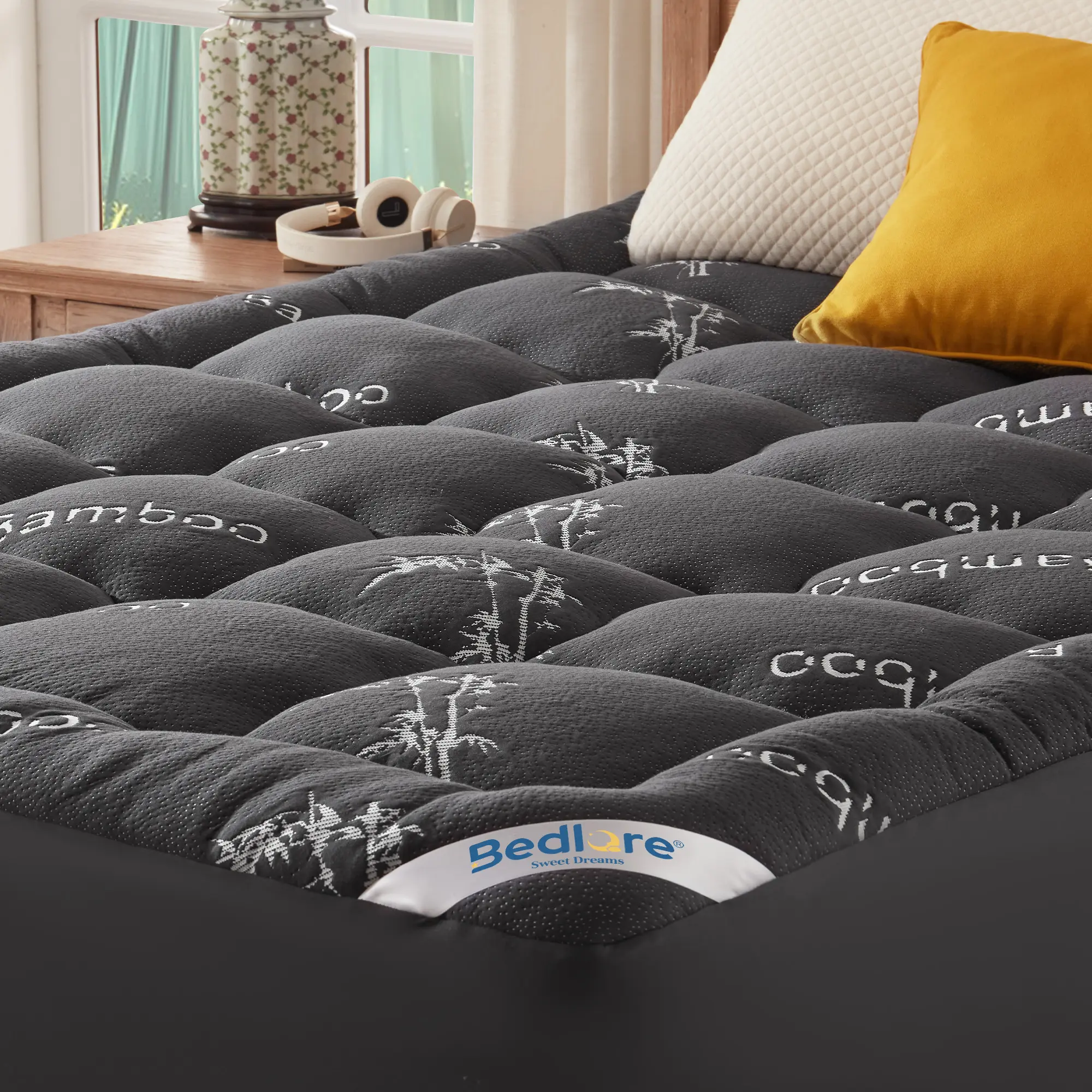 【HomeEssentials】BEDLORE Bamboo Mattress Topper, Thicken Pillow Top Pad for Comfy Mattresses, Cooling Mattress Cover with 6-18" Deep Pocket, Pressure Relief Bedding Protector for Home & Hotel,back to school,back to school shopping,home decor