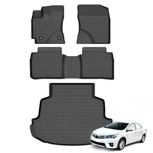 COLANAT for Toyota Corolla Sedan 2014-2019 (Not iM Hatchback) Floor Mats & Trunk Mat Set, 3D Custom All-Weather High-Wall Waterproof Eco-Friendly Odorless Flexible Durable Scratch-Resistant Easy Clean Interior Accessories Black