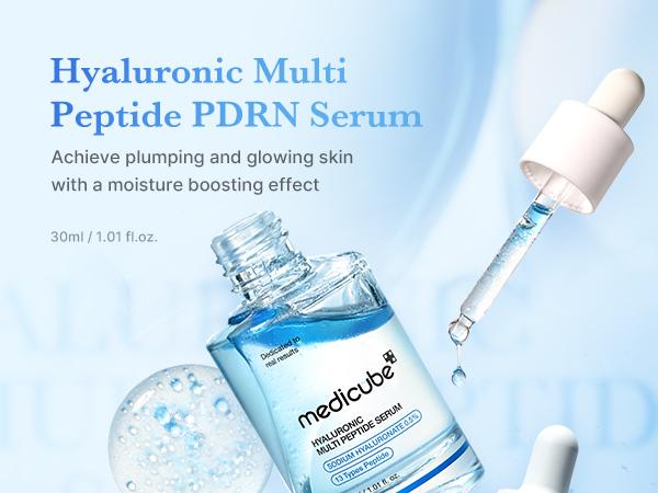 [medicube] Hyaluronic Multi Peptide PDRN Serum for Glowing and Soothing | Lightweight Water Plumping Radiant Facial Serum for All Skin Type, Hydrating Moisturizer, Korean Skincare | 30ml 1.01fl.oz.