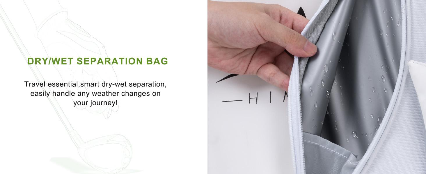 UNIHIMAl Lightweight Golf Stand Bag with 5 Way Full-Length Dividers, Semi-Concealed Stand, Folding Base, Adjustable Dual Straps and 8 Pockets White