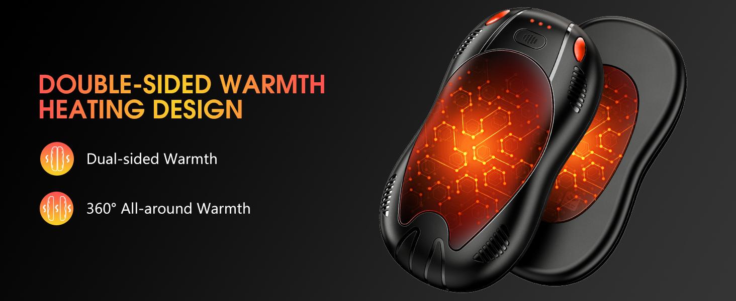 FANDLISS 2 Pack Magnetic Hand Warmers , Double-Sided Intense Heating, Long-Lasting Warmth ,Portable Heater for Outdoors, Hunting, Golf & Camping , Valentine's Day Gift