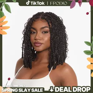 [New Arrival] Frodio Veralux™ Fiber 13x5 Lace Front Boho Knot Twist Bob Wig Synthetic Wig Boho Locs Beginner Friendly