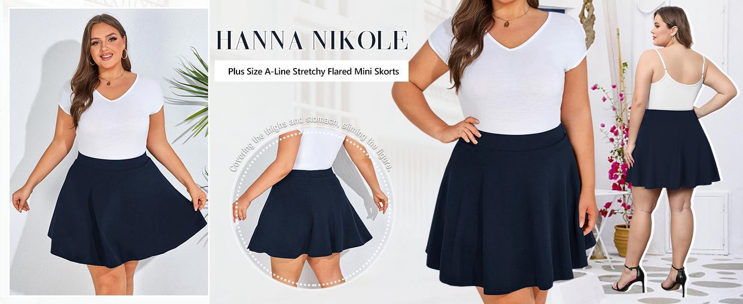 【S-XL&16-28W】Hanna Nikole Women Plus Size Casual Mini Skater Skirt Elastic Lining High Waist Basic Flared Skorts Pleated with Pocket Black Womenswear Palda Fitted Minimalist Bottom mini skirt #TikTokShopBlackFriday SpringStatements 【S-XL&16-28W】Hanna Nikole Women Plus Size Casual Mini Skater Skirt Elastic Lining High Waist Basic Flared Skorts Pleated with Pocket Black Womenswear Palda Fitted Minimalist Bottom mini skirt #TikTokShopBlackFriday SpringStatements