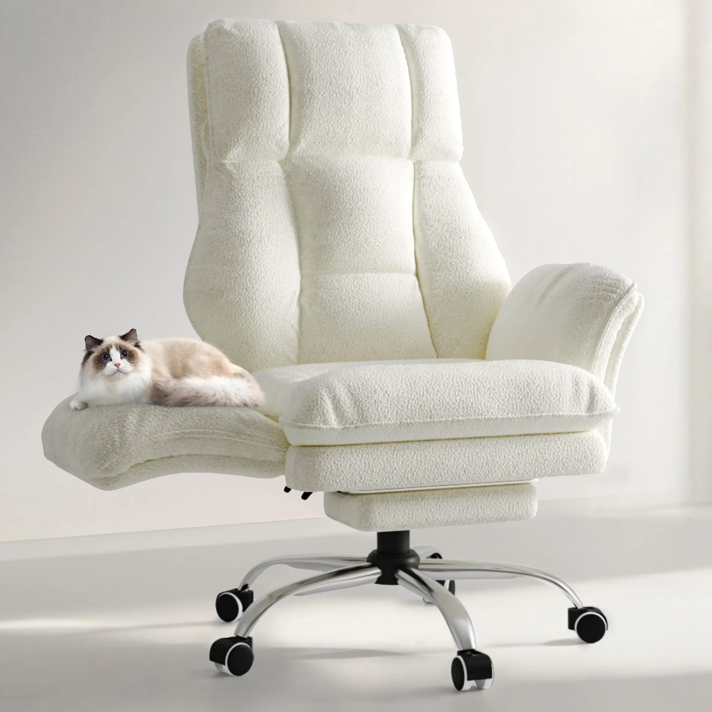 【SummerFinds】HOMRELEXA Big and Tall Executive Ergonomic Office Chair, Furniture with Flip Armrests, Footrest, Premium Tech Fabric Wide Seat, Reclining for Pets & Cross Legged Sitting, Comfy Desk Chair, Comfy Desk Chairs