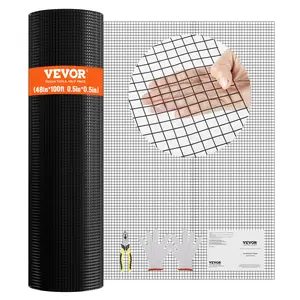VEVOR Hardware Cloth,  48'' x 100' Galvanized Wire Mesh Roll, 19 Gauge Chicken Wire Fence Roll, Vinyl Coating Metal Wire Mesh for Chicken Coop Barrier, Rabbit Snake Fences, Poultry Enclosures