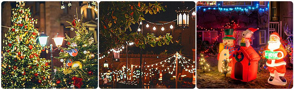 DEWENWILS Outdoor Extension Cord 1 to 3 Splitter, 3 Prong Outlets Plugs, Max 28ft End to End (25-40 FT Total), 16/3C SJTW Weatherproof Wire for Christmas String Lights, Lighting Accessories, Cable Protection-HSC103D1