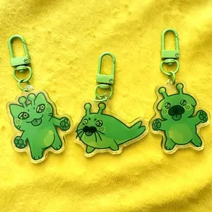 Cute Alien Critters! Alien Cat, Dog & Seal Acrylic Keychain, Animal Lovers Keycharm, Cute Keyring Accessory, Fun Charm For Backpack Or Purse | High Quality and Customer Favorite Items