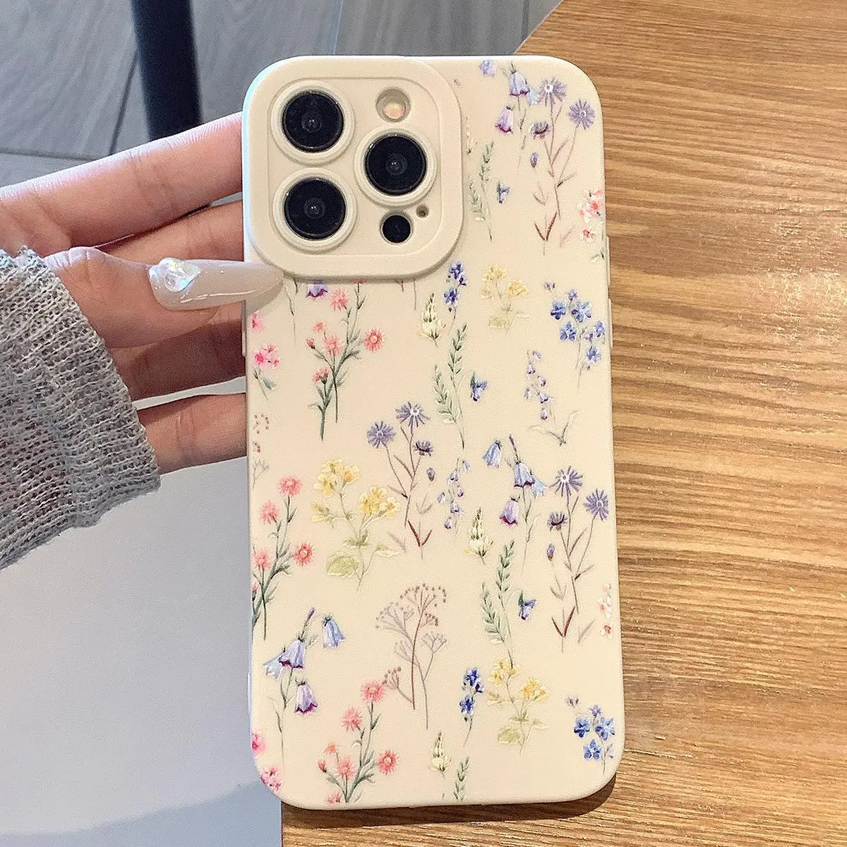 Floral Pattern TPU Plastic Phone Case for iPhone 11,12,13,14,15,16,17 Pro Max, Anti-Drop All-Inclusive Shockproof Multi-Model Mobile Phone Accessory, Perfect Gift for Girlfriend