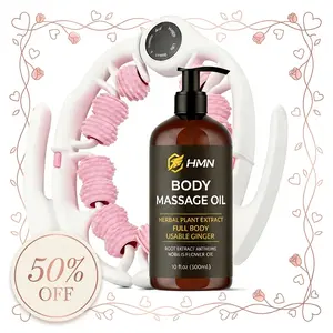 Lymphatic  Drainage Roller & Oil | Fascia Blaster for Contoured & Smoother Skin | Muscle Roller for Sore Arms, Legs, and Stomach, 10 fl oz by HMN