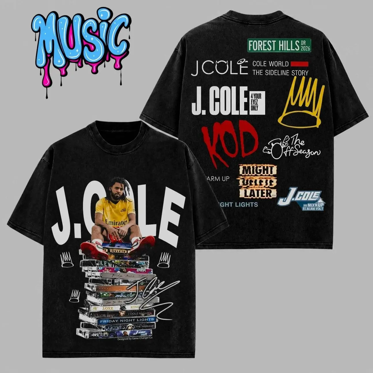 J. Cole The Fall-Off Album 2026 Graphic Premium Acid Washed T-Shirt For Cole World, Disc 29, Disc 39 Hip-Hop Shirt, The Fall-Off Album Merch, Jermaine Lamar Cole Fan Graphic Tee, Dreamville Music Fan Merch