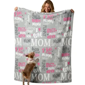 Soft Fleece Blanket for Mom Cozy Throw for Mother Grandma or Sister Super Soft Novelty Gift from Daughter Son,Mother's Day gift