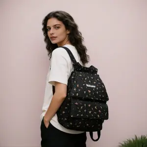 uiuikumo #500 Women's leopard print backpack, black classic style, fashionable and durable, suitable for daily use