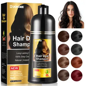 Hair Dye Shampoo, New Fast-Acting 5-in-1 + 99.99% Gray Hair Coverage - Plant Extracts - Available in Multiple Colors, Change Color, Hair Moisturizing Treatment, Increase Shine, Treatment