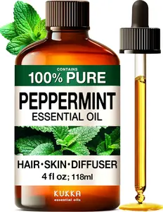 KUKKA Peppermint Essential Oil for Diffuser & Hair - 4 fl oz Fresh Scent, Mother's Day Gift for Home, mothersdaygift, tiktokshopstockup,Summervibes