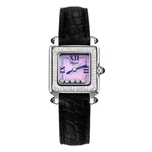 Chopard Happy Sport Square 23mm Ref. 27/8892 - Stainless Steel with Custom Diamond Bezel, Pink MOP Dial WHT019190