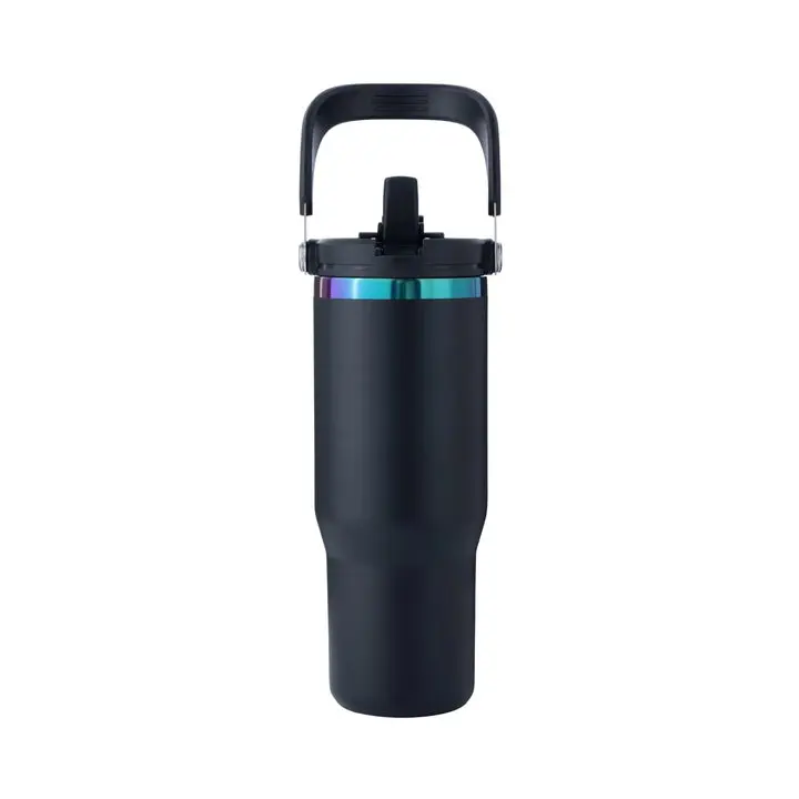 xTool Selected Portable Engraved Customized 30oz Stainless Steel Vacuum Flask Tumbler with Handle, Straw, and Insulation