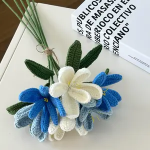 【 Mother's Day Gift 】Loop & Bloom Completed Handmade Crochet Bouquet with Tulips, Sunflowers, holiday flowers, Pink Handmade Knitted Bouquet, Gifts for Lover, Girlfriend, Kid, Mom, Valentines Day, Ready-to-Gift, Includes Card
