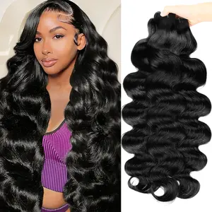 Upgrade 15A Body Wave Bundles Raw Unprocessed Human Hair Weave Bundles Quick Weave Extensions
