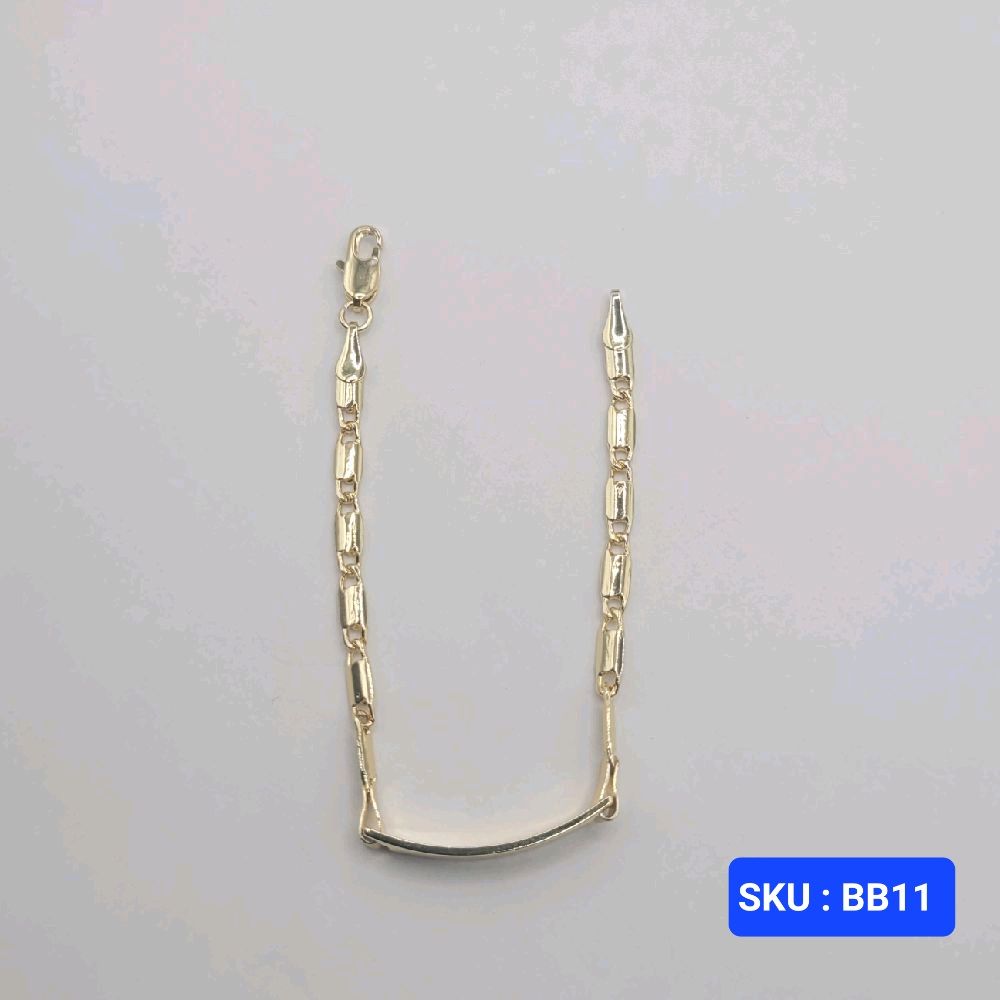 Bracelet for Babies & Small Kids Chain 6 Inches 5mm Plate 3mm Laminated Gold No Engraving Comfortable Fit Daily Wear Jewelry