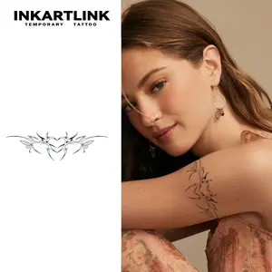 INKARTLINK Tattoo Tech, 2 Sheets Semi-Permanent Temporary Tattoos, Alice Tattoo, Adult Art Design,Lasts 1-2 Weeks, Waterproof, Realistic Look, No Adhesive, No Reflection,For Man And Woman,Ideal for Swimming, Party