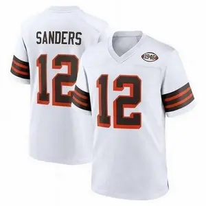 Browns Shedeur Sanders#12 Jersey American Football Player Jerseys Classic Sports Short Sleeve Game T-Shirt
