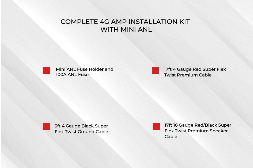 4-GA CCA Amplifier Installation Kit - RED