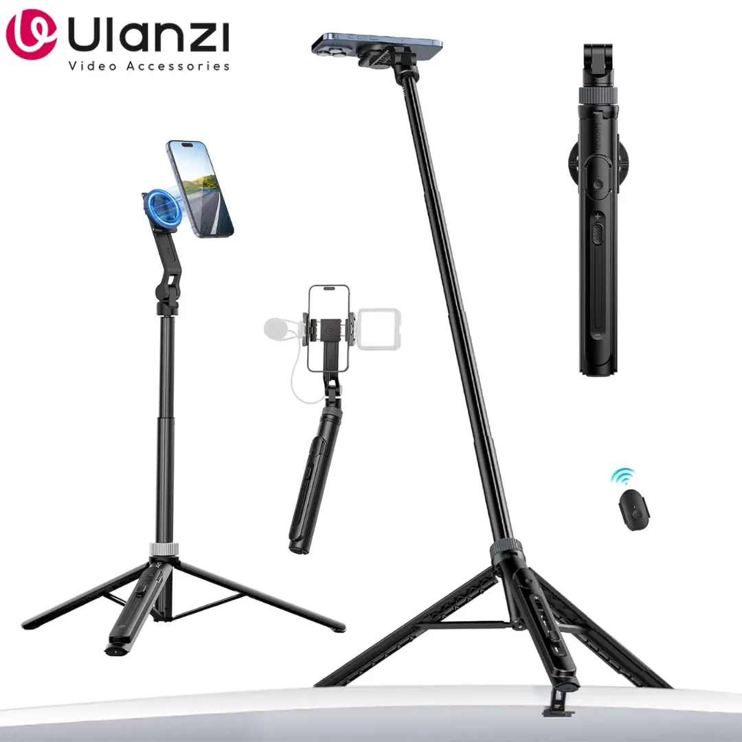 Ulanzi TT88 1.44M Overhead Selfie Stick Tripod with MagSafe Clamp, Remote Control for Mobile Phone, Smartphone, Cellphone Livestreaming, Vlogging, Electronic Gadgets Accessories, Selfie Accessories,back to school,back to school haul