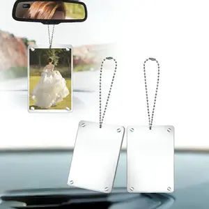 2 packs Car Hanging Photo Holder – Universal Magnetic Car Picture Frame, Transparent Acrylic Rearview Mirror Ornament, Personalised Decor, Car Accessories for Family or Personal Photos