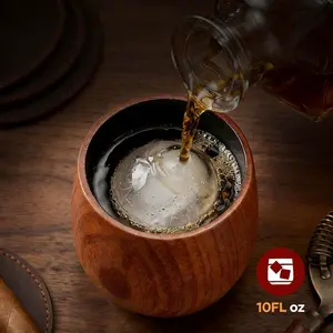 Charred Wood Whiskey Glass - Wooden Bourbon Glass Gift for Men, Perfect for Him Who Has Everything, Ideal Gift for Dad/Boyfriend | Father's Day, Birthday, Christmas, Thanksgiving (1 Pack)