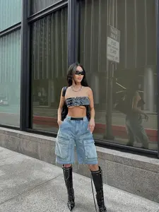 Parker Denim Cargo Jorts - Light Wash