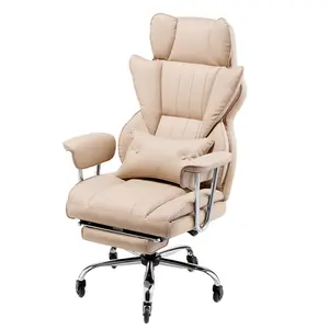 【DealsForYouDays】VEVOR Executive Office Chair with Footrest,  , 400lb Capacity Office Chair with Lumbar Pillow & Removable Armrests, Heavy Duty Ergonomic Chair, PU Leather Reclining Home Office Desk Chairs, Brown