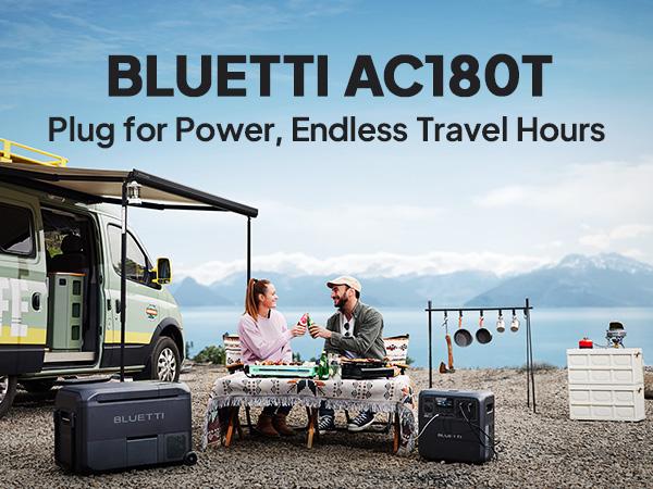 BLUETTI AC180T Portable Power Station, 1432Wh LiFePO4 Battery Backup, 1800W (3600W Surge) AC Outlets, 0-80% Charge in 45 Min, Solar Generator for Camping, Outdoors, Emergency