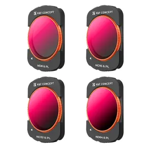 [K&F CONCEPT]Magnetic ND Polarized Filters Set for DJI Osmo Pocket 3 Creator Combo Accessories -4-Pack (ND8/16/32/64/PL)