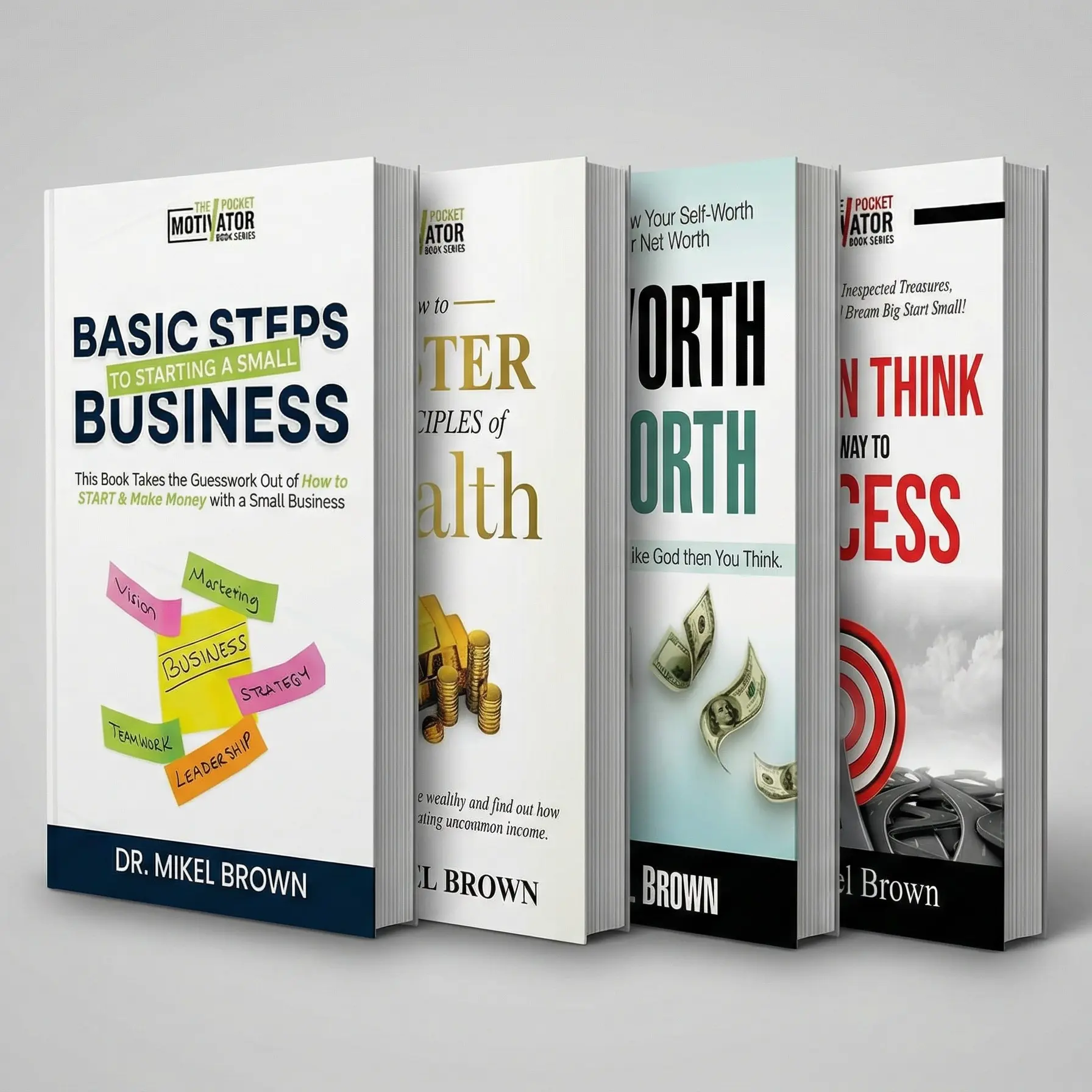 The Pocket Motivator Complete Series by Dr. Mikel Brown (4-Book Softcover Regular Edition Book Bundle) - Self Improvement Journal, Workbook Journal, Career & Self-Worth Mastery Guide to Boost Financial Confidence